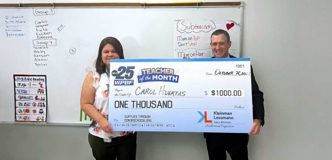 New “Teacher of the Month” Program Gives $1,000 Prizes to Palm Beach Teachers