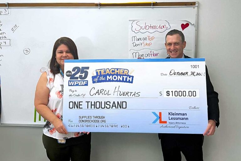 New “Teacher of the Month” Program Gives $1,000 Prizes to Palm Beach Teachers